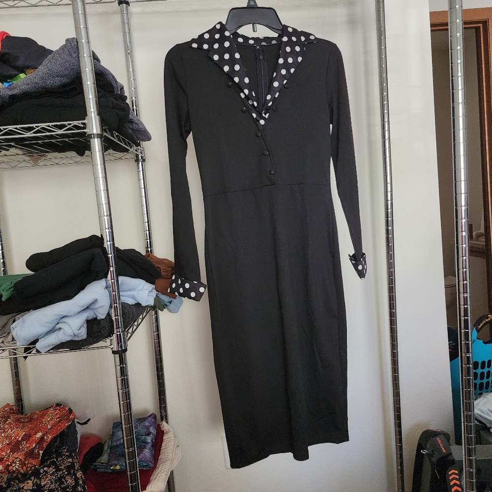 Black Polka Dot Women's Dress